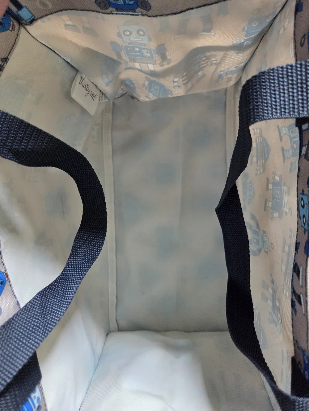 THIRTY-ONE Blue Robot Print Tote Bag